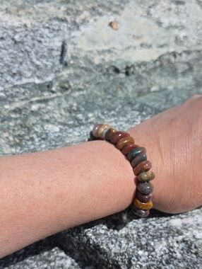 Multicolor Natural Stone Beaded Stretch Bracelet